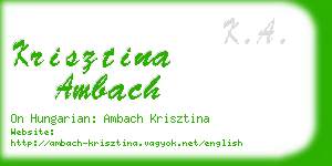 krisztina ambach business card